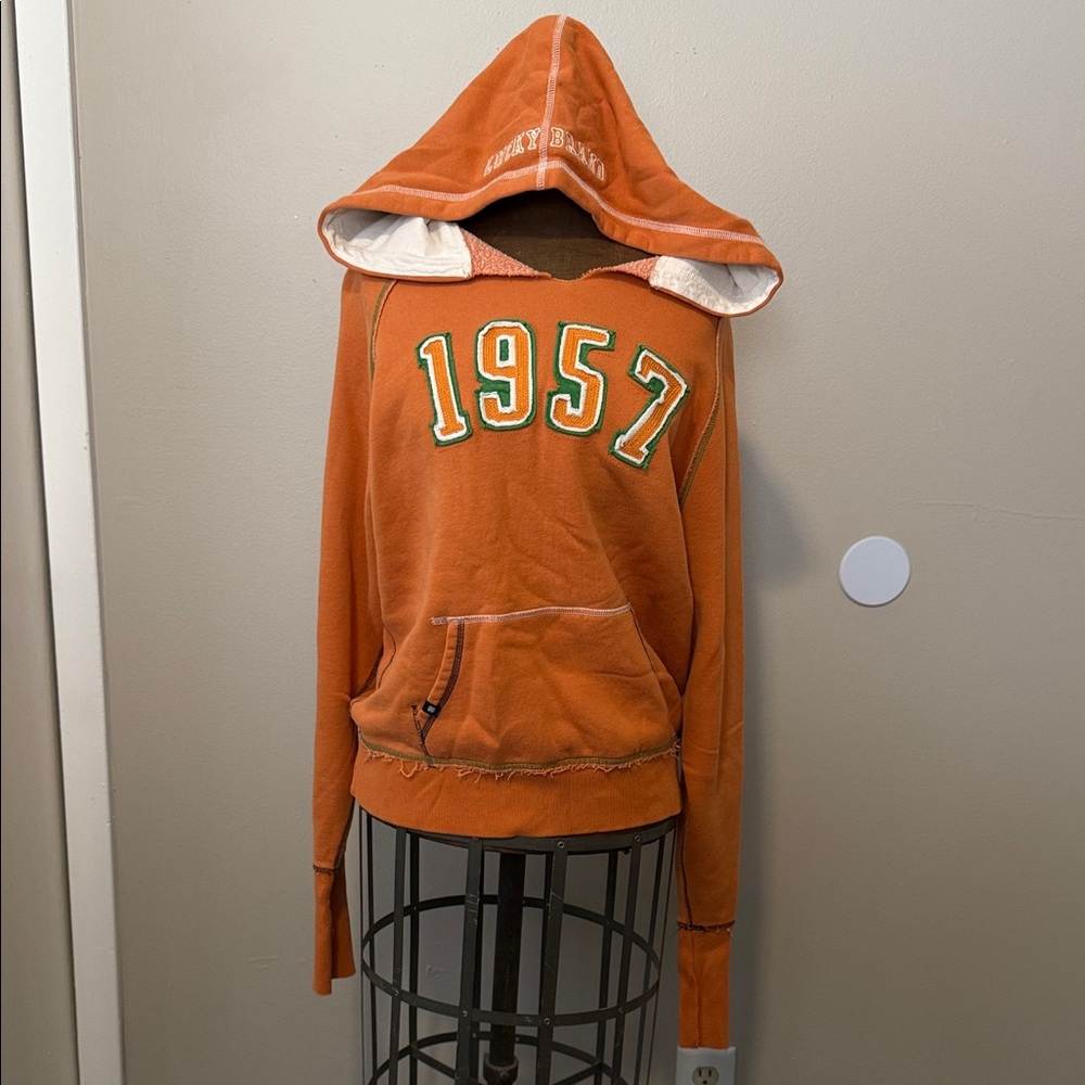 Lucky Brand Orange Hoodie with White Lining